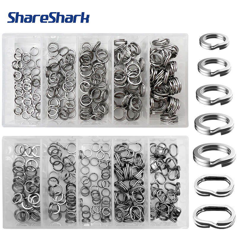 Fishing Lure Box - Кольца-сплитшайны ShareShark, 200 шт./упак., из высокопрочной