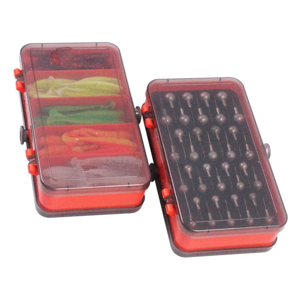 Fishing Lure Soft Plastic - Портативная двухсторонняя разделенная коробка для приманки,