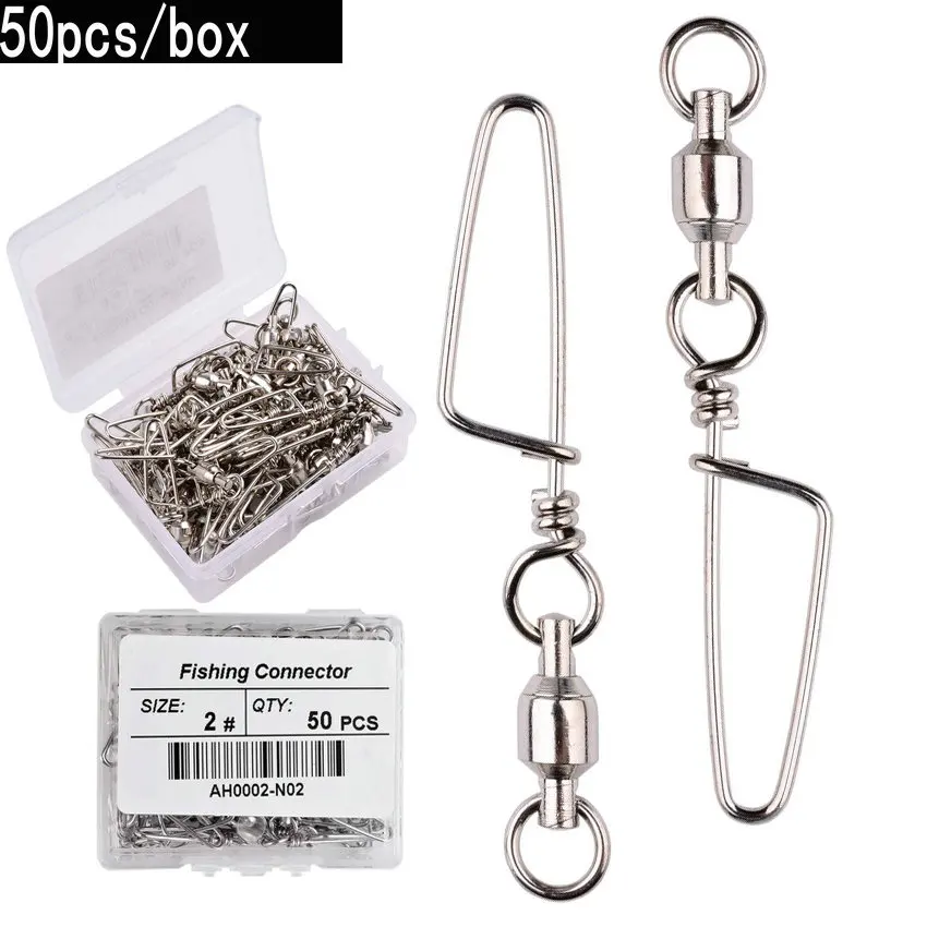 Fishing Lure Box - 50 шт. вертлюг с шарикоподшипником для