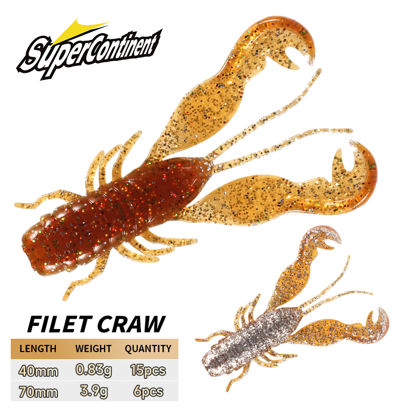 Fishing Lure Soft Plastic - Суперконтинентальная приманка для окуня Fillet Craw