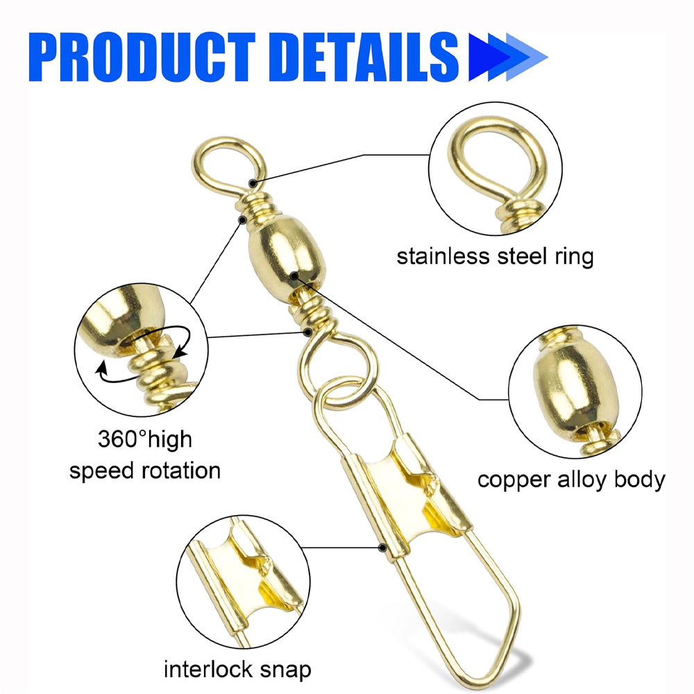 50 шт. золотой рыболовный верт – обзор и цена Fishing Lure Accessories