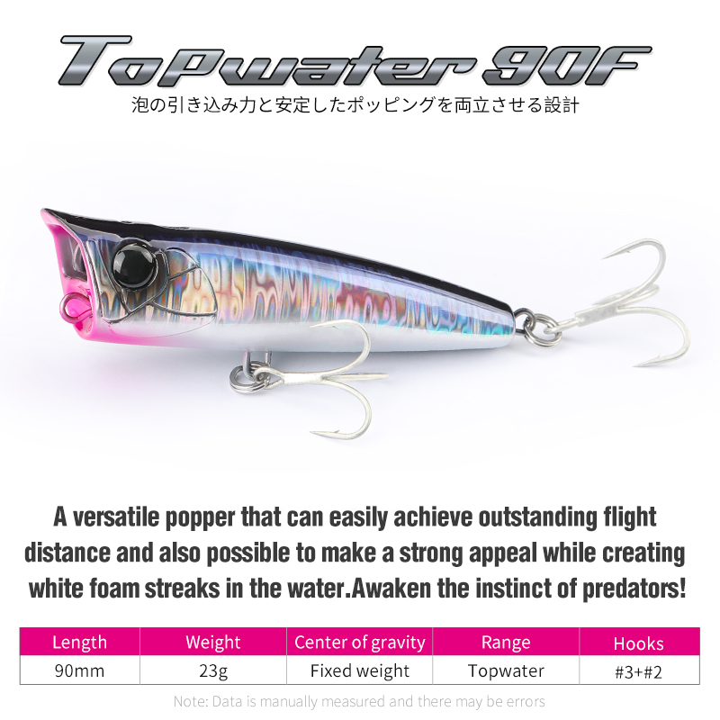 TSURINOYA 90 мм 23 г топвотер  – обзор и цена Fishing Lure Popper