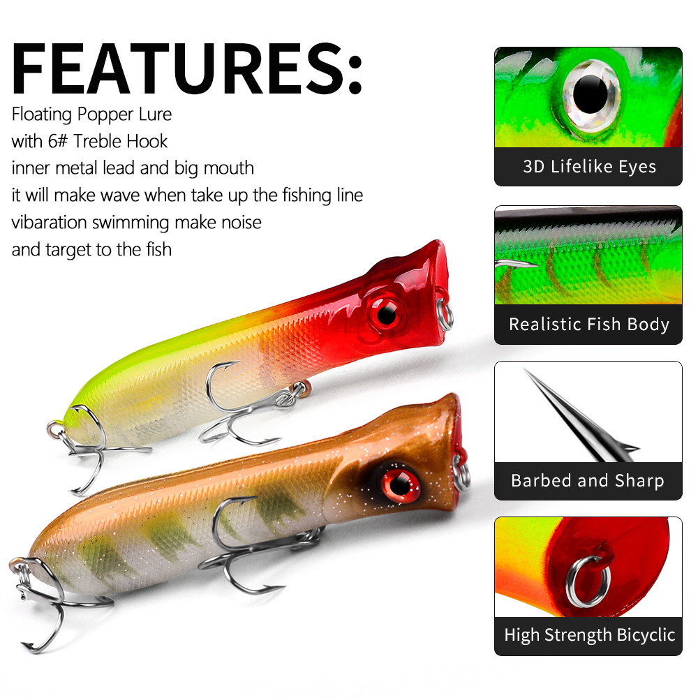 Topwater Поппер для морской ры – обзор и цена Fishing Lure Popper