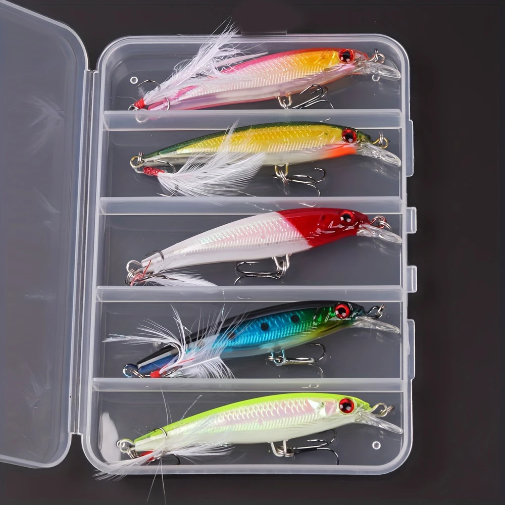 5 шт./коробка, жесткая рыболов – обзор и цена Fishing Lure Box