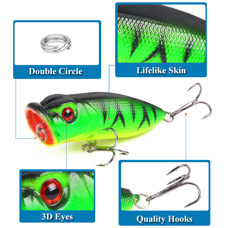 6 шт. 6 цветов (мешок opp)/5 ш – обзор и цена Fishing Lure Popper