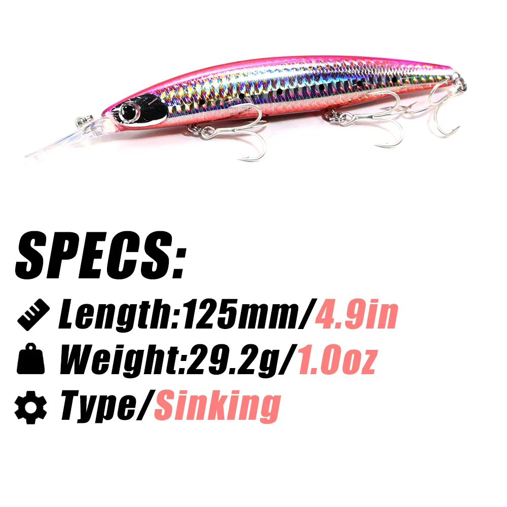 B & U 125 мм тонущая приманка  – обзор и цена Fishing Lure Jerkbait